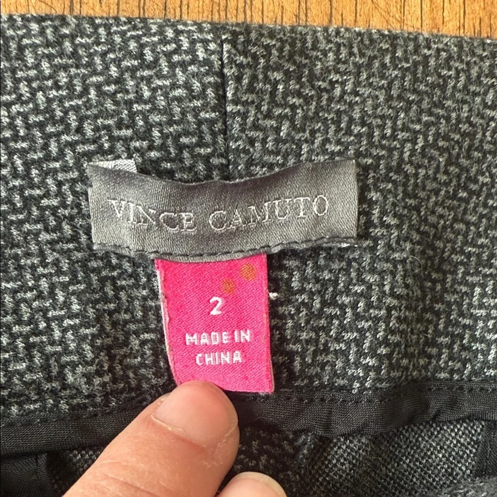 Vince Camuto Black and Gray Houndstooth Pants